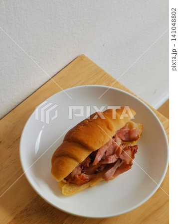 Shio pan with smoked chicken and Ham Shio pan with smoked chicken and Ham 141048802