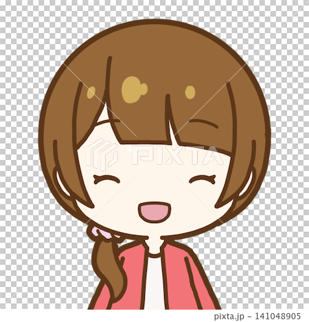 一個微笑的女孩,綁著鬆散的側馬尾(無背景) 一個微笑的女孩,綁著鬆散的側馬尾(無背景) 141048905