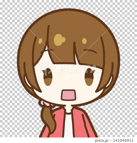 A surprised girl with loose side ponytails (no background) A surprised girl with loose side ponytails (no background) 141048911