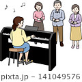 歌唱教室　シニアの男性と女性 141049576