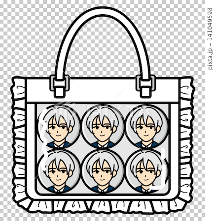 <Fan Activities> Small Ita Bag with 6 Male Pin Badges (White) <Fan Activities> Small Ita Bag with 6 Male Pin Badges (White) 141049598