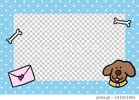Cute pastel blue frame with puppy, dog bone, polka dot pattern for polaroid frame, social media, poster, postcard, rectangle ad template, book cover, sticky note, banner, notepads, floral, name tag Cute pastel blue frame with puppy, dog bone, polka dot pattern for polaroid frame, social media, poster, postcard, rectangle ad template, book cover, sticky note, banner, notepads, floral, name tag 141051465