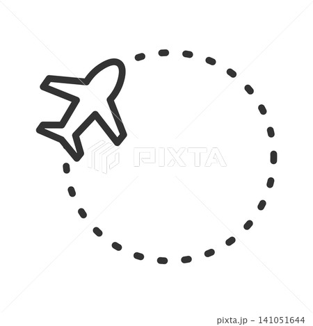 飛行機と点線ルート 飛行機と点線ルート 141051644