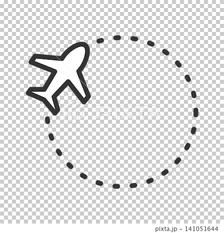飛行機と点線ルート 飛行機と点線ルート 141051644