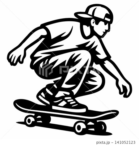 Vector illustration of a skateboarder 141052123