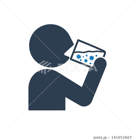 Drinking Contaminated Water Icon Drinking Contaminated Water Icon 141052607