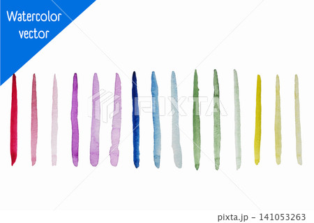 A Beautiful Collection of Watercolor Paint Strokes in Various Colors for Artistic Inspiration 141053263