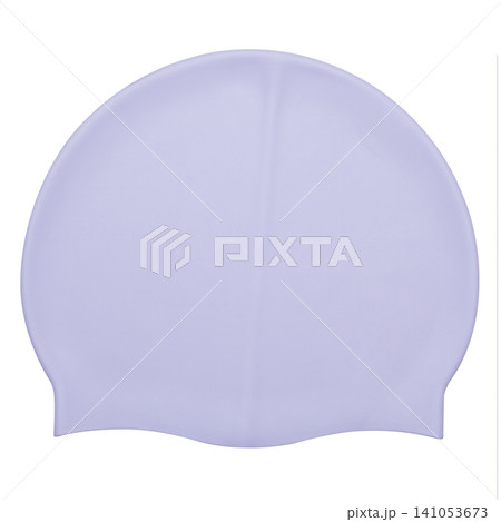 Lavender purple silicone swimming cap isolated on white background, plain waterproof swim hat mock up Lavender purple silicone swimming cap isolated on white background, plain waterproof swim hat mock up 141053673