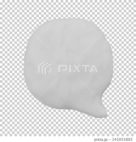 一個用黏土製作的完美圓形3DCG對話框。一個帶有邊框的可愛印章圖示。兒童裝飾品。 一個用黏土製作的完美圓形3DCG對話框。一個帶有邊框的可愛印章圖示。兒童裝飾品。 141053885