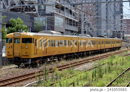 駅構内に留置中の115系3000番台電車4両 駅構内に留置中の115系3000番台電車4両 141055083