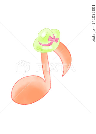 麦わら帽子の付いた音符 141055801