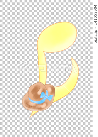 Musical notes with straw hats 141055904