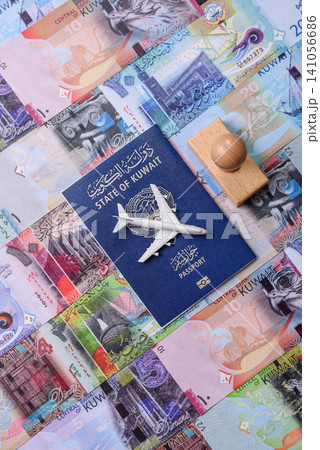 Kuwaiti passport for travelling, flying and doing business. Kuwait document, id Kuwaiti passport for travelling, flying and doing business. Kuwait document, id 141056686