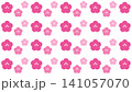 かわいい梅の花のパターン　背景素材 141057070