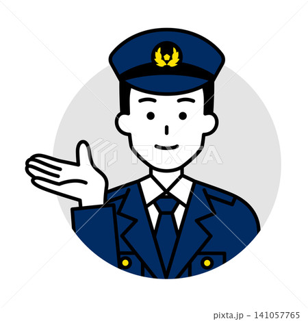 男性警察官のアイコン（案内） 141057765