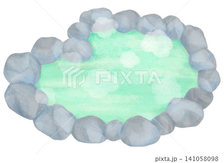 湯気が漂う露天風呂のイラスト 湯気が漂う露天風呂のイラスト 141058098