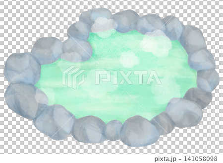 湯気が漂う露天風呂のイラスト 湯気が漂う露天風呂のイラスト 141058098