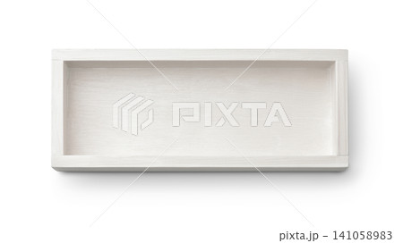 Empty white painted wooden box 141058983