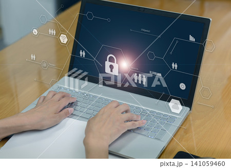 サイバーセキュリティの強化 社内データの不正アクセス防止 セキュリティの概念 個人情報保護 クラウド サイバーセキュリティの強化 社内データの不正アクセス防止 セキュリティの概念 個人情報保護 クラウド 141059460