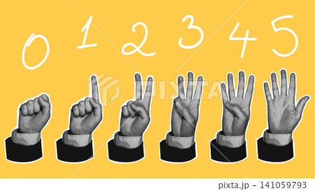 Halftone Business Hand Counting Set Zero to Five Illustration Halftone Business Hand Counting Set Zero to Five Illustration 141059793