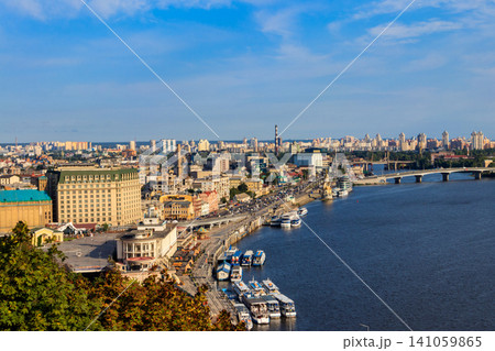 View of the Dnieper river and Kiev cityscape, Ukraine View of the Dnieper river and Kiev cityscape, Ukraine 141059865