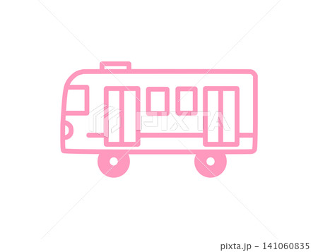 シンプルでかわいい電車のアイコン　ピンク 141060835