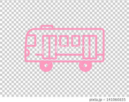 シンプルでかわいい電車のアイコン　ピンク 141060835