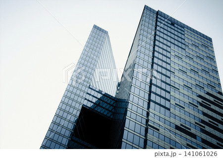 Glass tall multi-storey buildings skyscrapers Moscow City in center downtown Glass tall multi-storey buildings skyscrapers Moscow City in center downtown 141061026