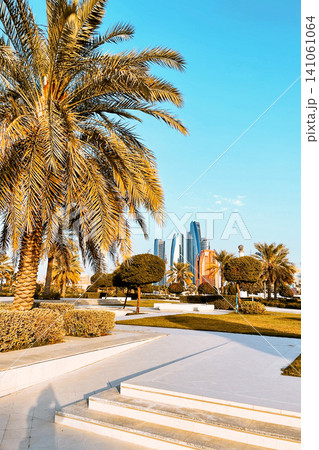 Abu Dhabi, United Arab Emirates, View of skyscrapers downtown Abu Dhabi, United Arab Emirates, View of skyscrapers downtown 141061064