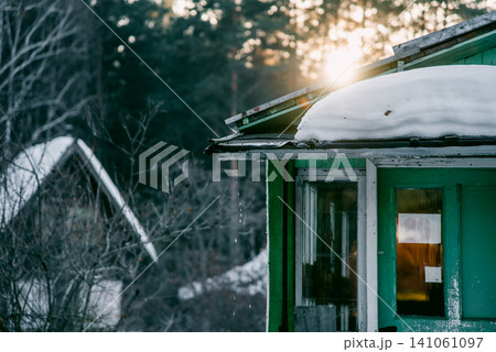 Small residential house cottage in suburbs neighborhood country exterior outside Small residential house cottage in suburbs neighborhood country exterior outside 141061097