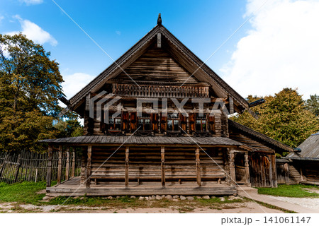 Small residential house cottage in suburbs neighborhood country exterior outside Small residential house cottage in suburbs neighborhood country exterior outside 141061147