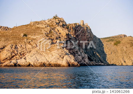 Stone heritage fortification Genoese Fortress Chembalo, Balaklava, Crimea Stone heritage fortification Genoese Fortress Chembalo, Balaklava, Crimea 141061266