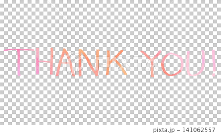 シンプルな手書き文字 Thank you 水彩風 シンプルな手書き文字 Thank you 水彩風 141062557