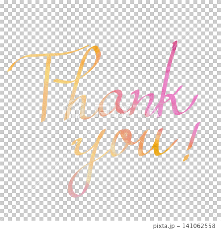 Colorful, calligraphic-style handwritten letters: Thank you (watercolor style) Colorful, calligraphic-style handwritten letters: Thank you (watercolor style) 141062558