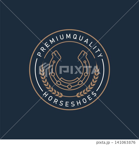 horse shoe logo icon vector element design for branding identity. 141063876