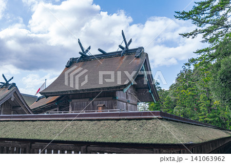 【#出雲大社】青空に映える御本殿と緑に囲まれた神聖な境内風景 【#出雲大社】青空に映える御本殿と緑に囲まれた神聖な境内風景 141063962