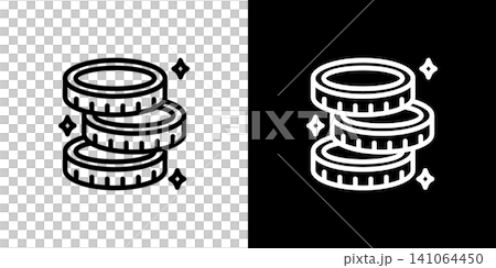 積まれたコインのアイコン キラキラ お金 積まれたコインのアイコン キラキラ お金 141064450