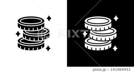 積まれたコインのアイコン キラキラ お金 積まれたコインのアイコン キラキラ お金 141064451