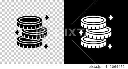 積まれたコインのアイコン キラキラ お金 積まれたコインのアイコン キラキラ お金 141064451