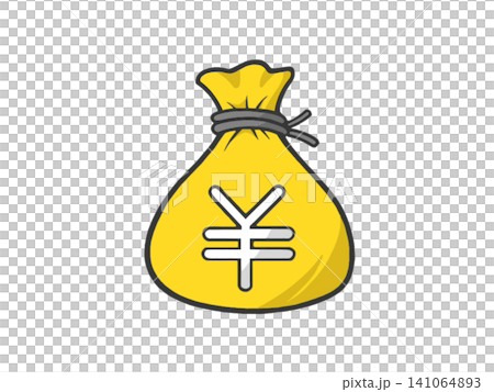An illustration of a bag with a yen symbol representing money. An illustration of a bag with a yen symbol representing money. 141064893