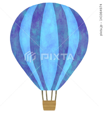 縞模様の気球のイラスト 寒色 縞模様の気球のイラスト 寒色 141064974