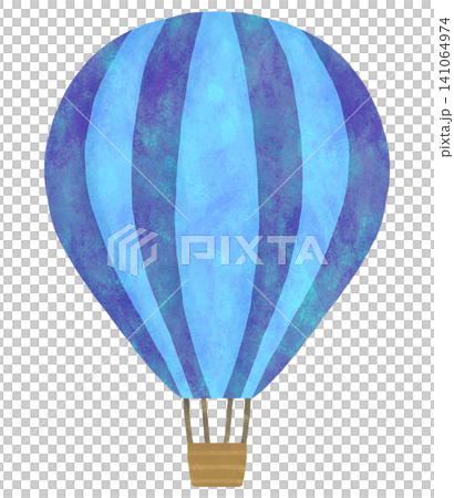 縞模様の気球のイラスト 寒色 縞模様の気球のイラスト 寒色 141064974