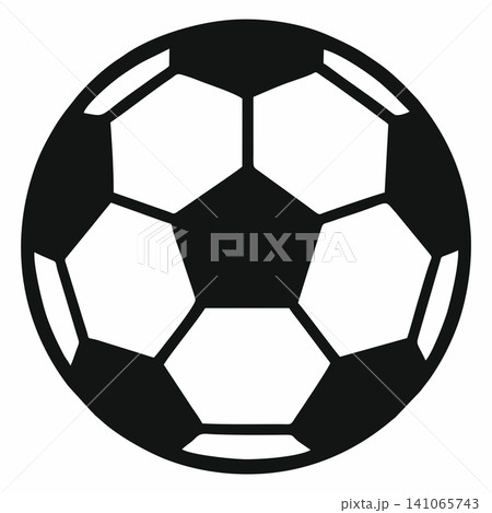 Black-and-white vector illustration of a classic soccer ball icon. Black-and-white vector illustration of a classic soccer ball icon. 141065743