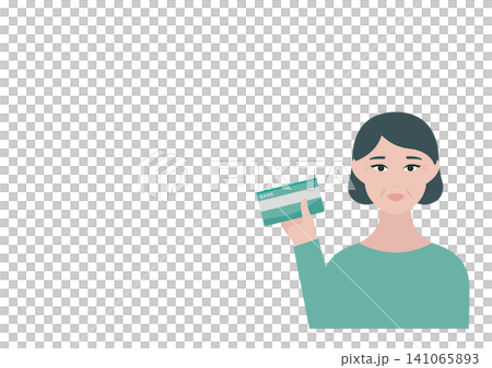 通帳を持つ中年女性のベクターイラスト素材 通帳を持つ中年女性のベクターイラスト素材 141065893