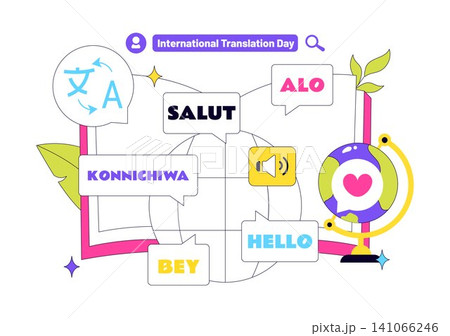 International Translation Day Illustration Featuring Multilingual Communication, Language Translation Service, Interpreter, and Cultural Exchange International Translation Day Illustration Featuring Multilingual Communication, Language Translation Service, Interpreter, and Cultural Exchange 141066246
