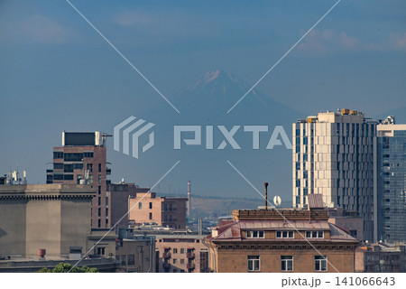 Modern Yerevan city skyscrapers and real estate with Little Ararat background with copy space Modern Yerevan city skyscrapers and real estate with Little Ararat background with copy space 141066643