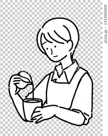 コーヒーを淹れる　色なし 141066809