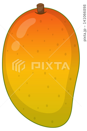 Ripe Yellow Mango Fruit Vector Illustration Isolated on White Background Ripe Yellow Mango Fruit Vector Illustration Isolated on White Background 141066898