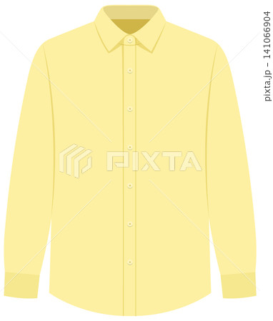 Long Sleeve Men's Pastel Yellow Button Down Dress Shirt Illustration Long Sleeve Men's Pastel Yellow Button Down Dress Shirt Illustration 141066904
