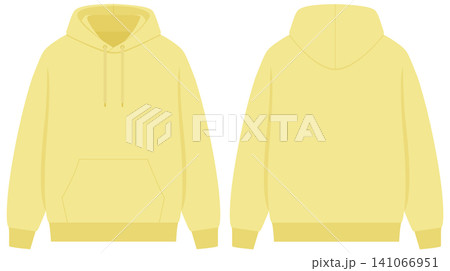 Blank Yellow Hoodie Vector Mockup Front and Back View Blank Yellow Hoodie Vector Mockup Front and Back View 141066951